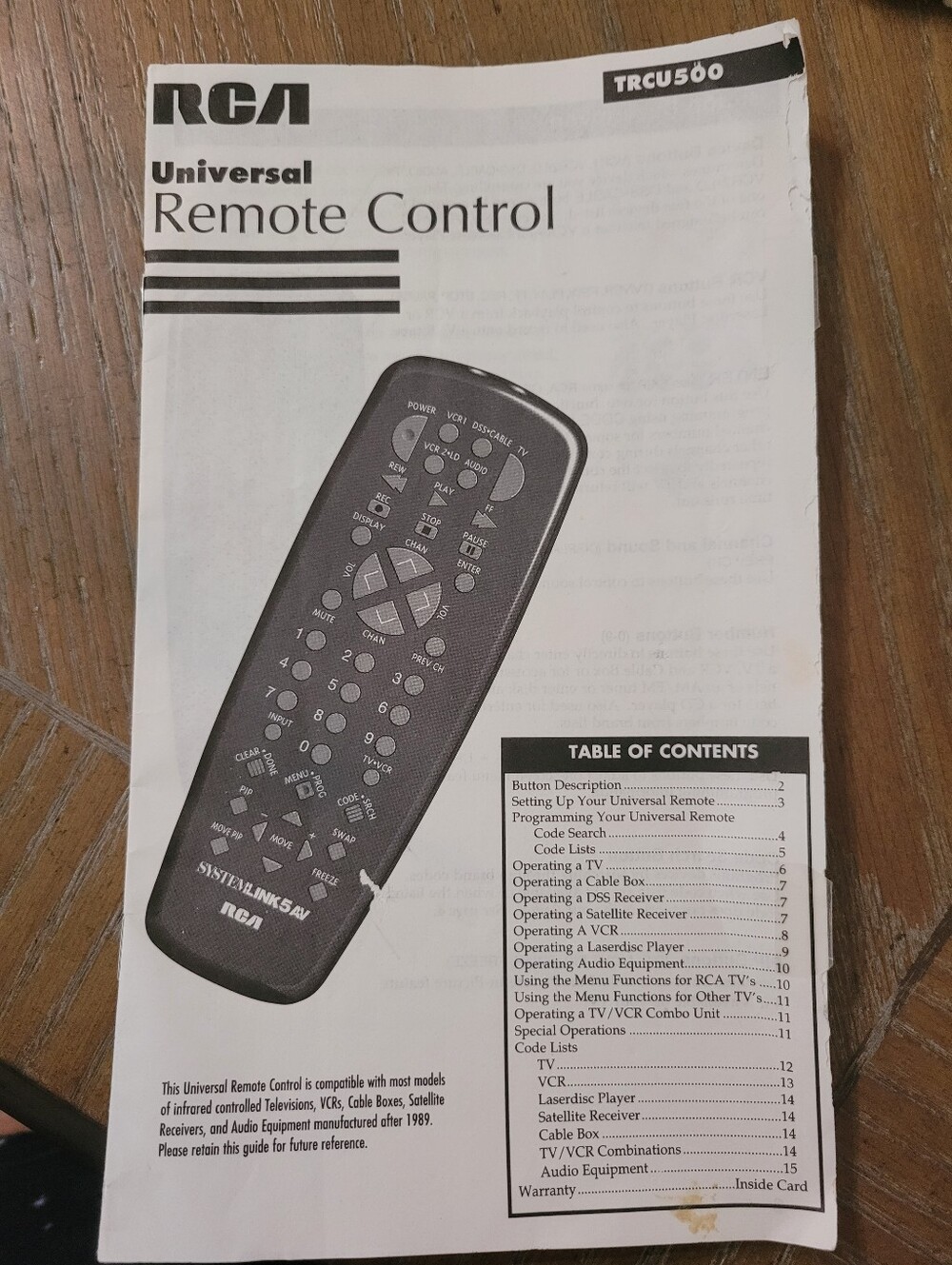 RCA Universal Remote Control With Manual - Picture 5 of 6